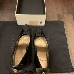 St. John Black Patent Leather Heels